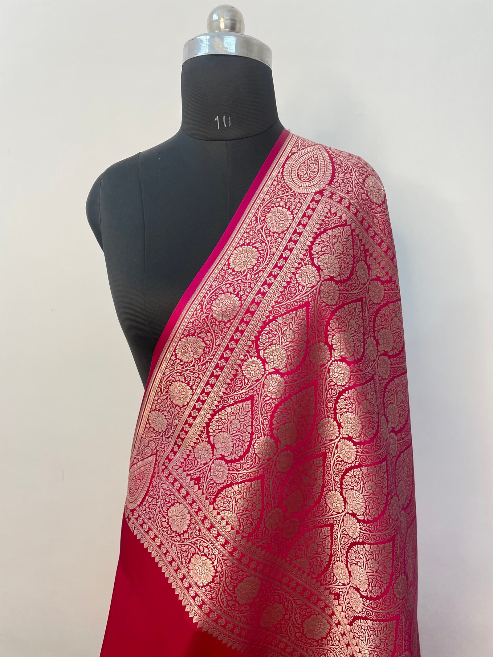 Rani Pink Designer Boota Mashru Katan Silk Saree - Image 3