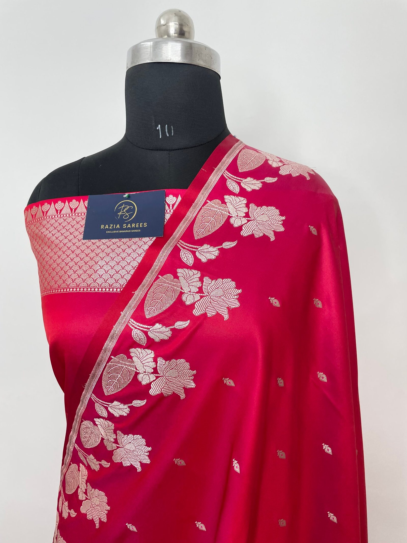 Strawberry Designer Booti Mashru Katan Silk Saree