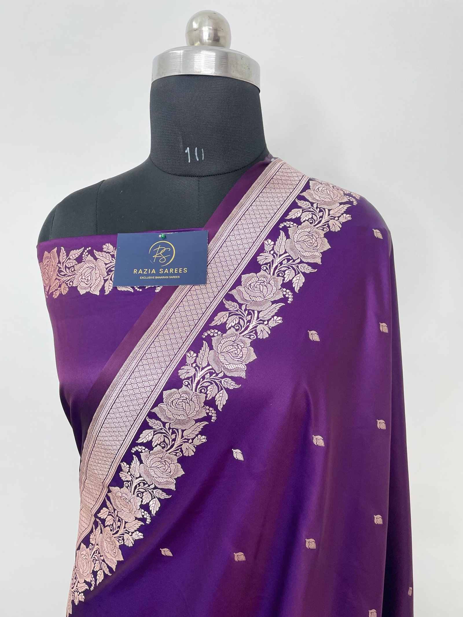 Begani Designer Booti Mashru Katan Silk Saree