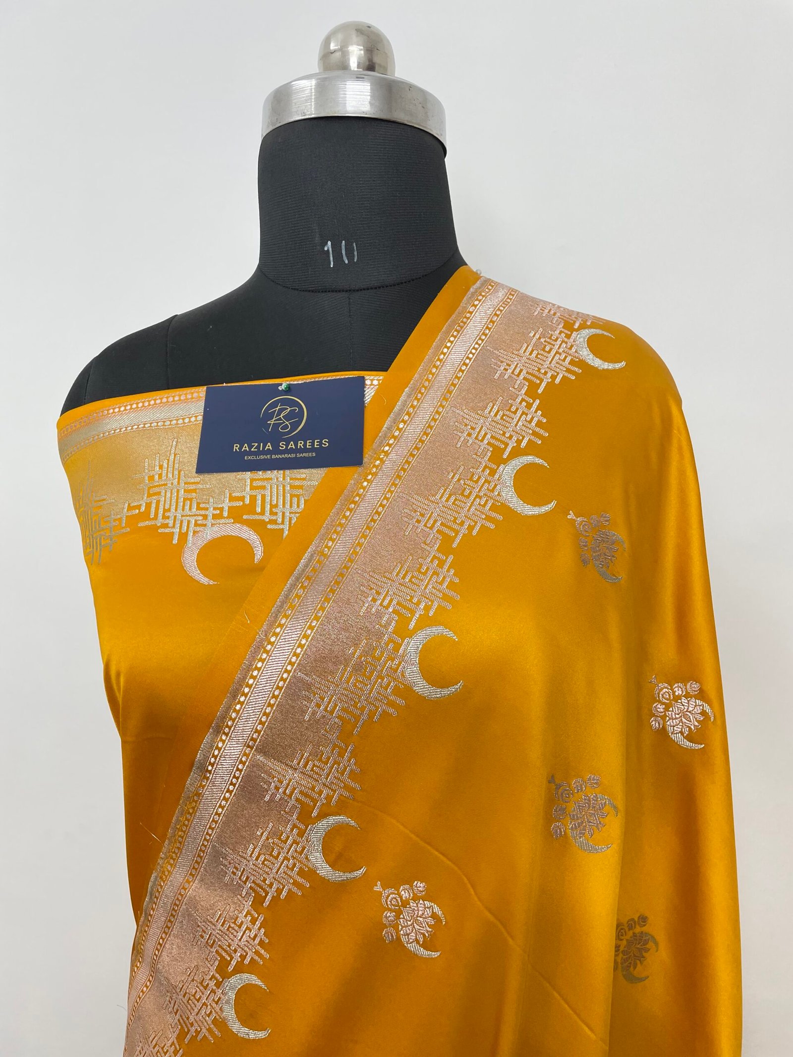 Yellow Designer Meenakari ChandTara Mashru Katan Silk Saree