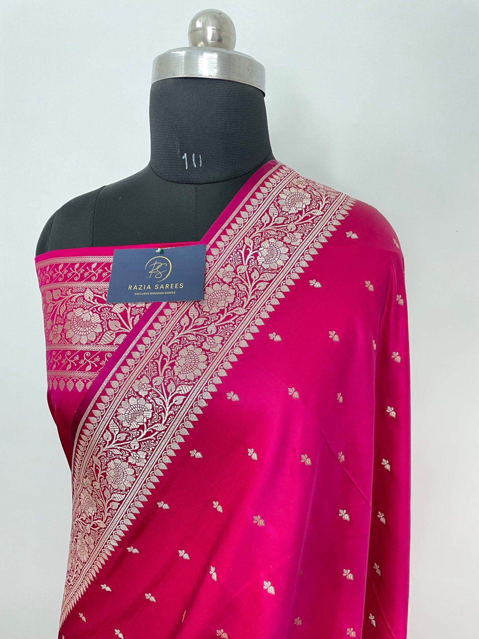 Rani Pink Booti Mashru Katan Silk Saree