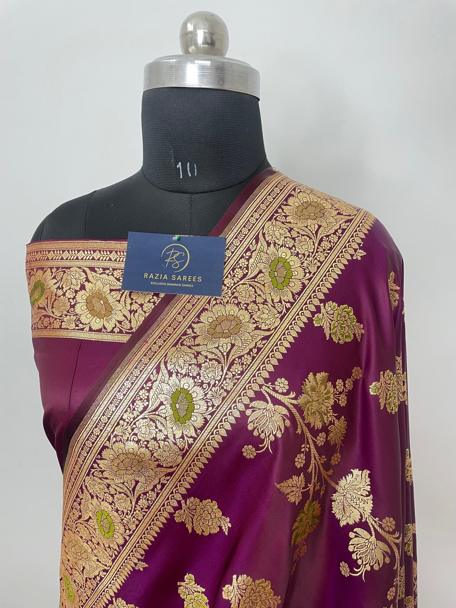 Purple Designer Meenakari Boota Satin Katan Silk Saree