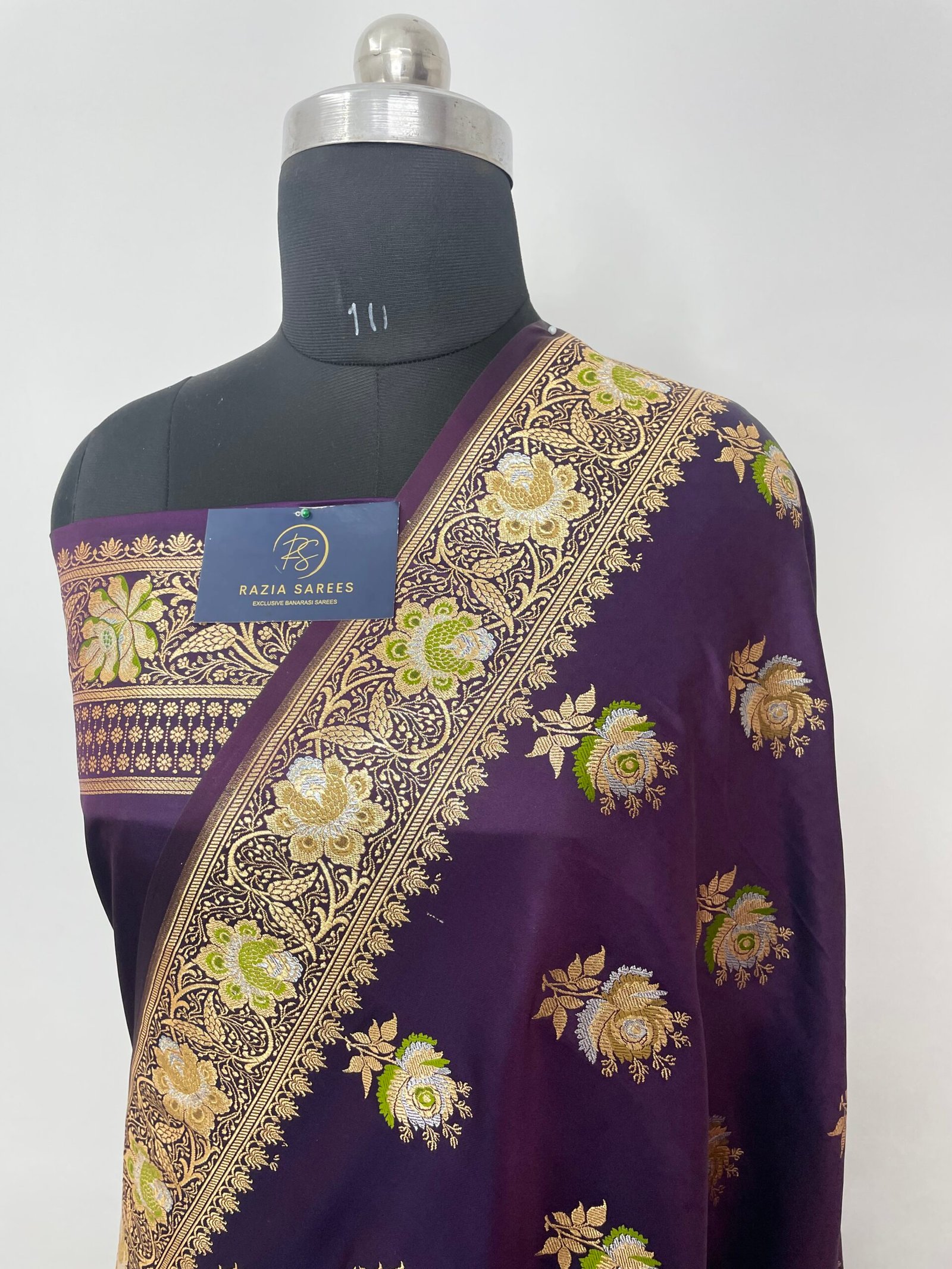 Purple Designer Meenakari Boota Satin Katan Silk Saree