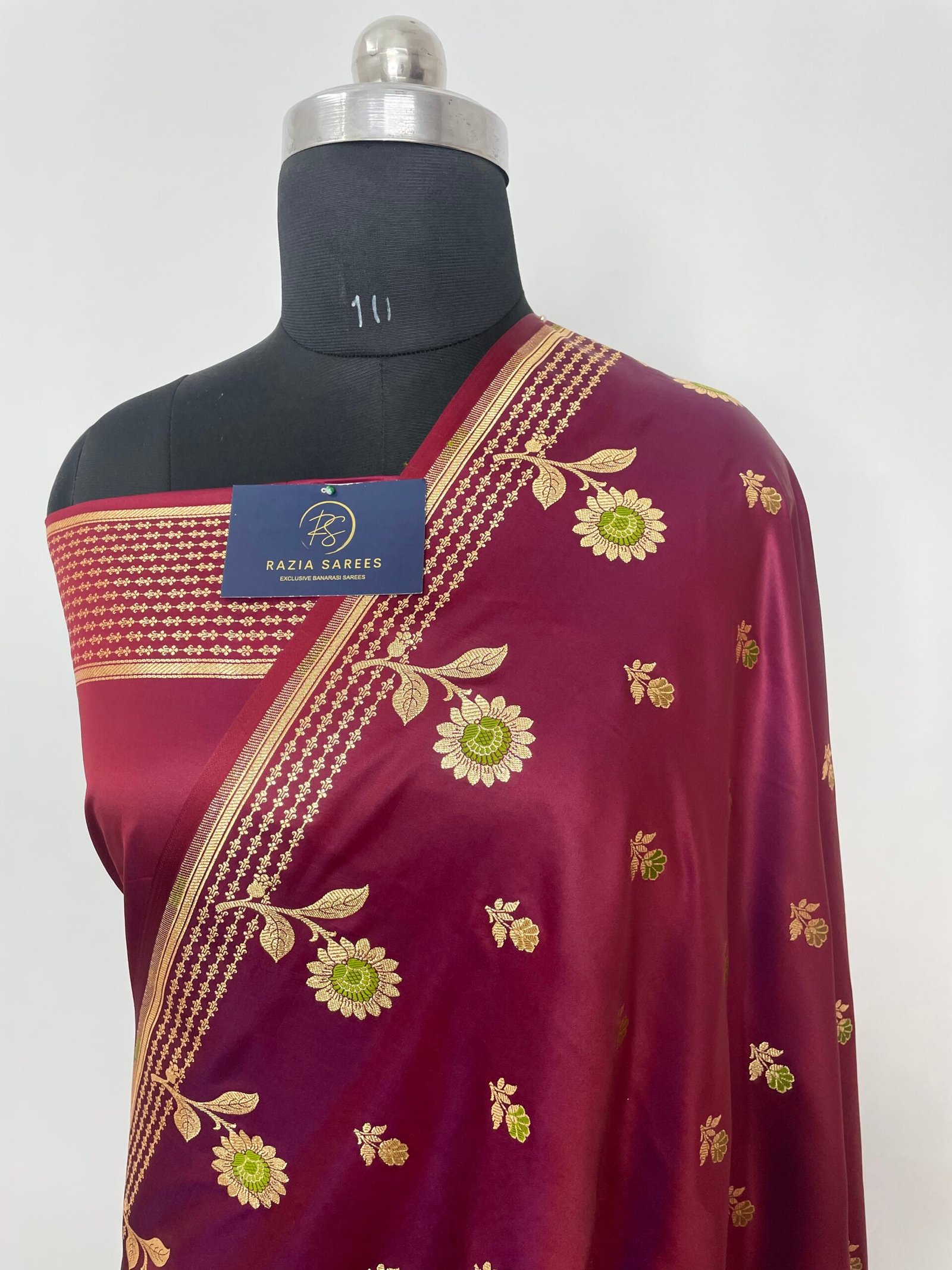 Ivory Purple Designer Meenakari Boota Satin Katan Silk Saree