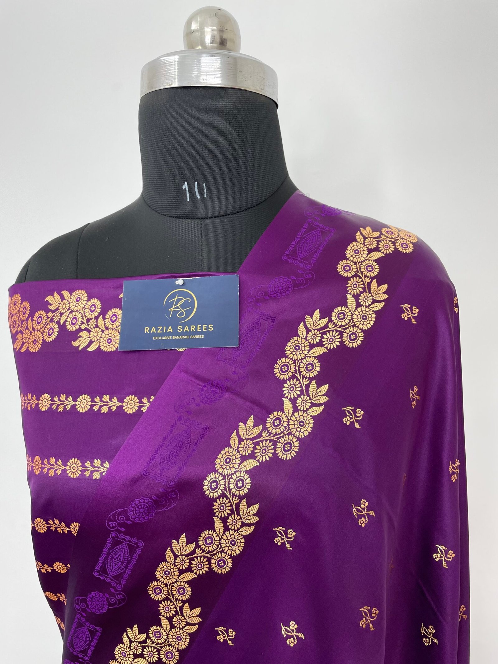 Begani Fancy Satan Patta Buti Satin Katan Silk Saree