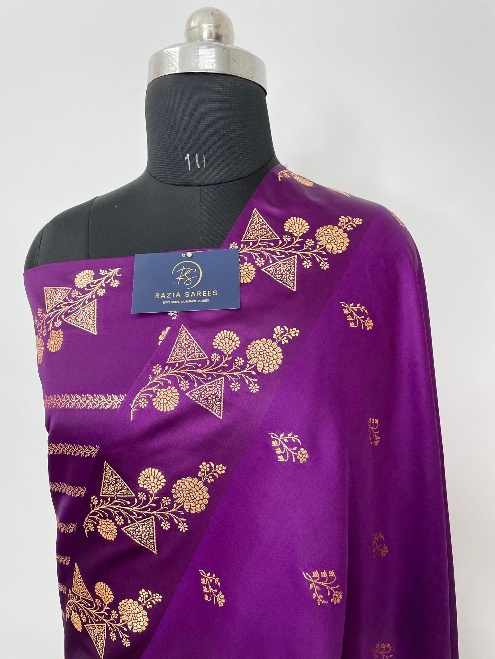 Begani Fancy Satan Patta Buti Satin Katan Silk Saree