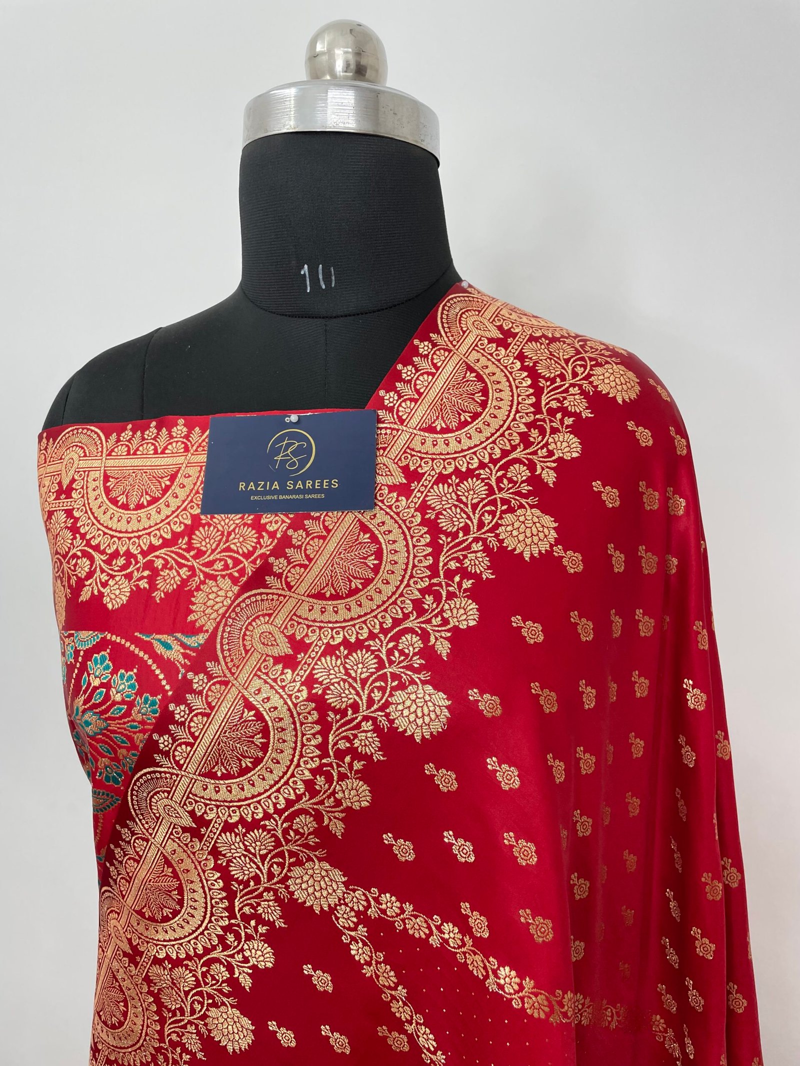 Red Memory Jacart Designer Satin Katan Silk Saree