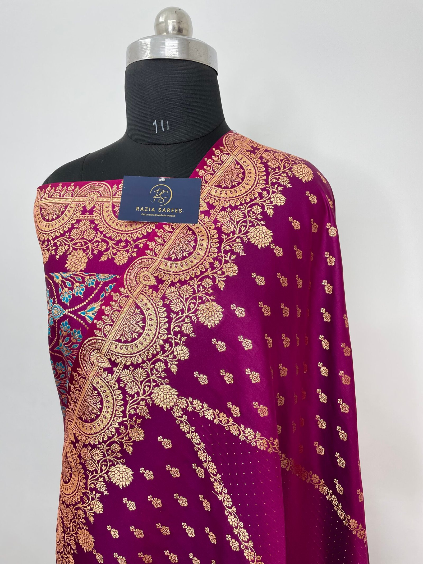 Purple Memory Jacart Designer Satin Katan Silk Saree