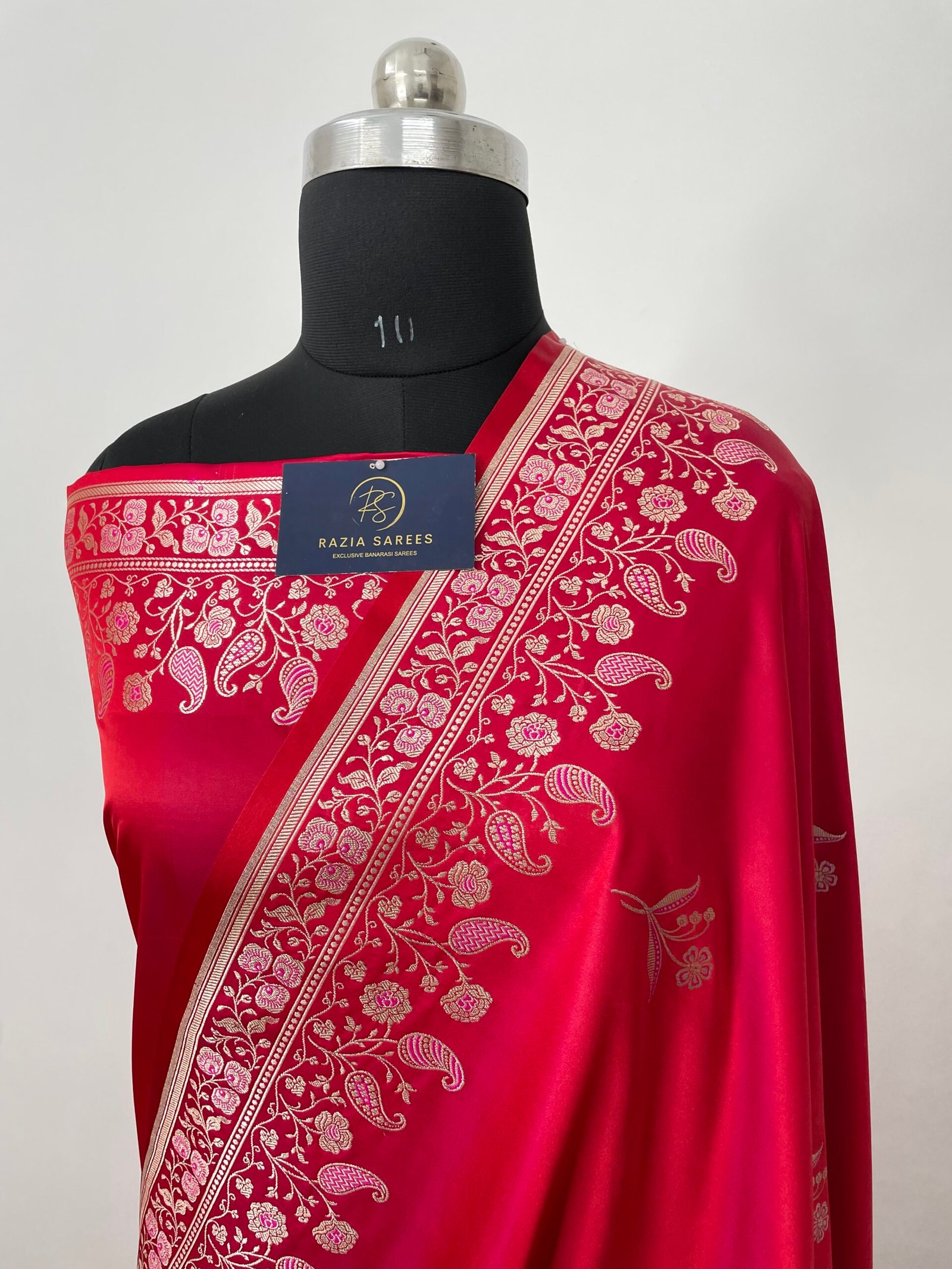 Strawberry Designer Meenakari Buta Mashru Katan Silk