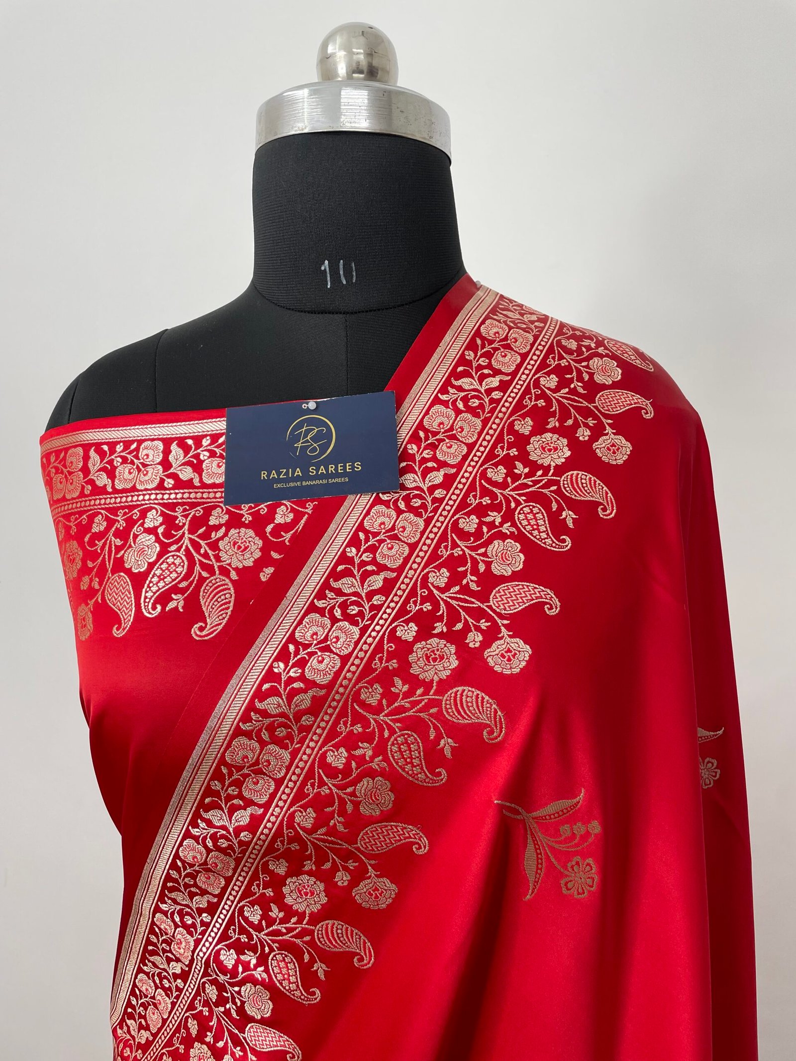Pure Red Designer Meenakari Buta Mashru Katan Silk
