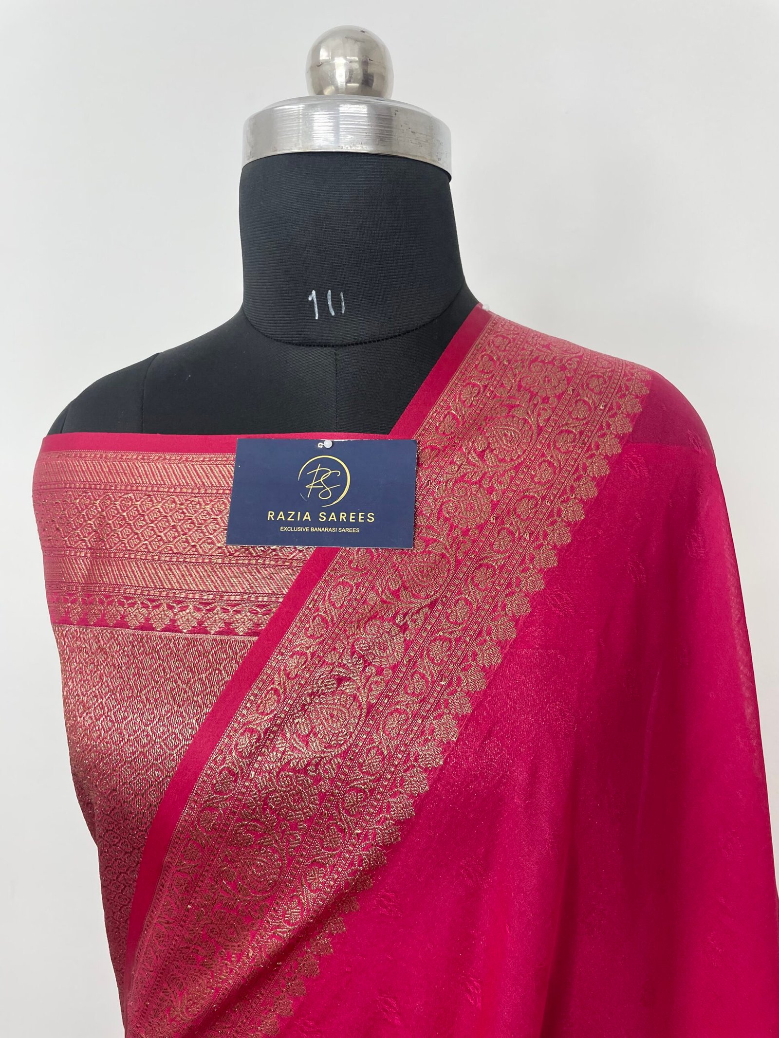 Strawberry Semi Khaddi Georgette Silk Saree