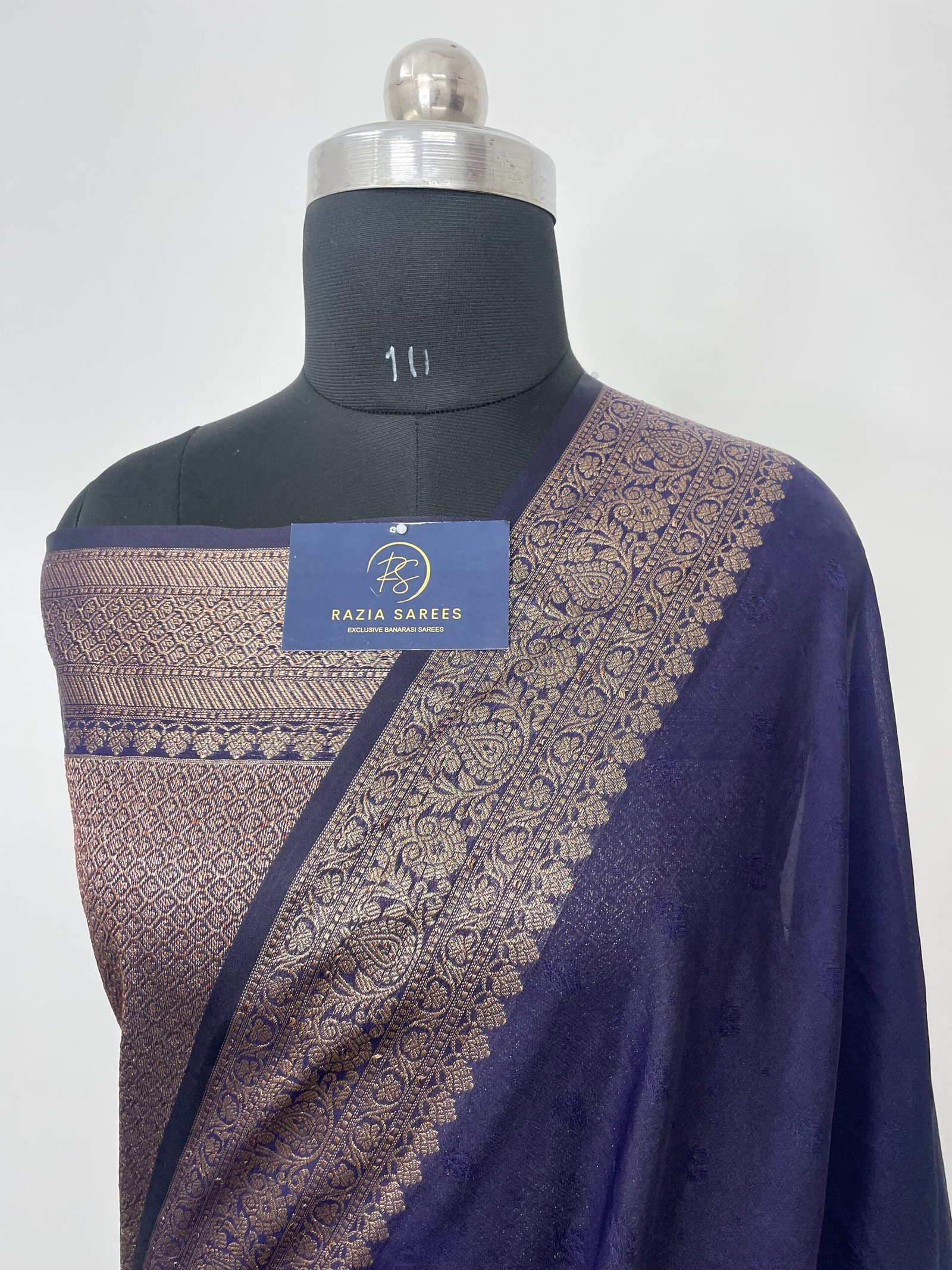 Navy Blue Semi Khaddi Georgette Silk Saree