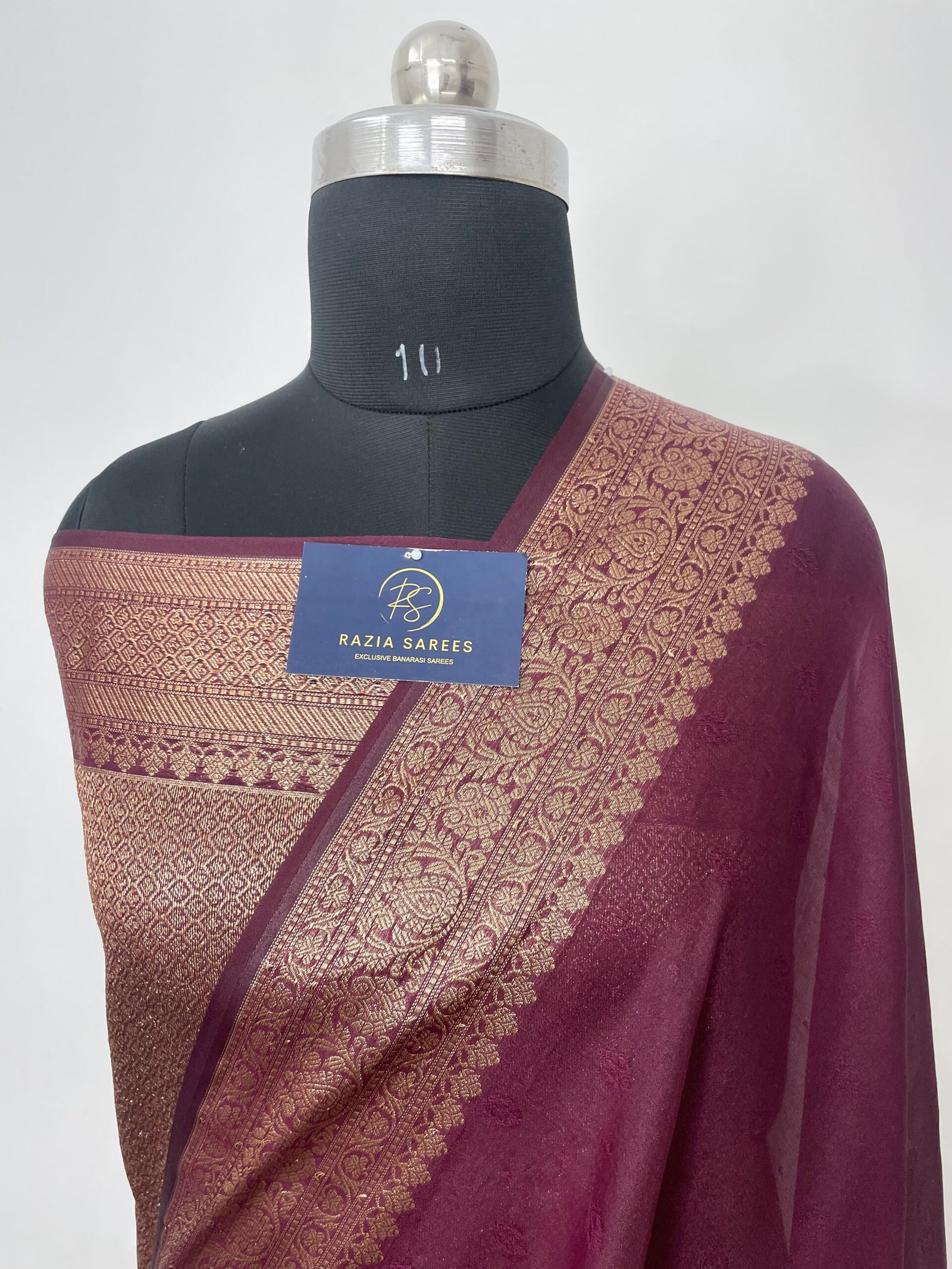 Wine Semi Khaddi Georgette Silk Saree