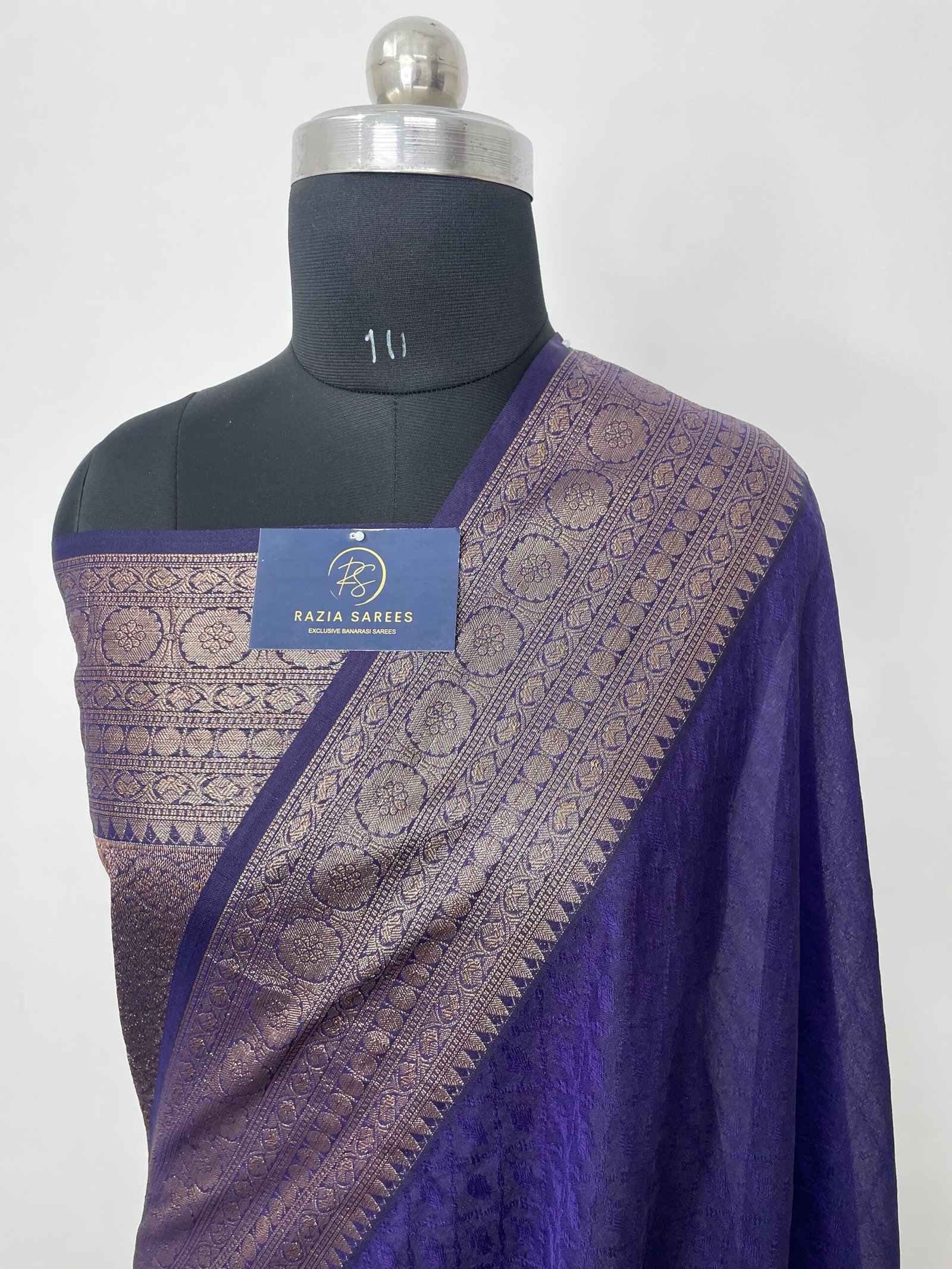 Navy Blue Semi Khaddi Georgette Silk Saree