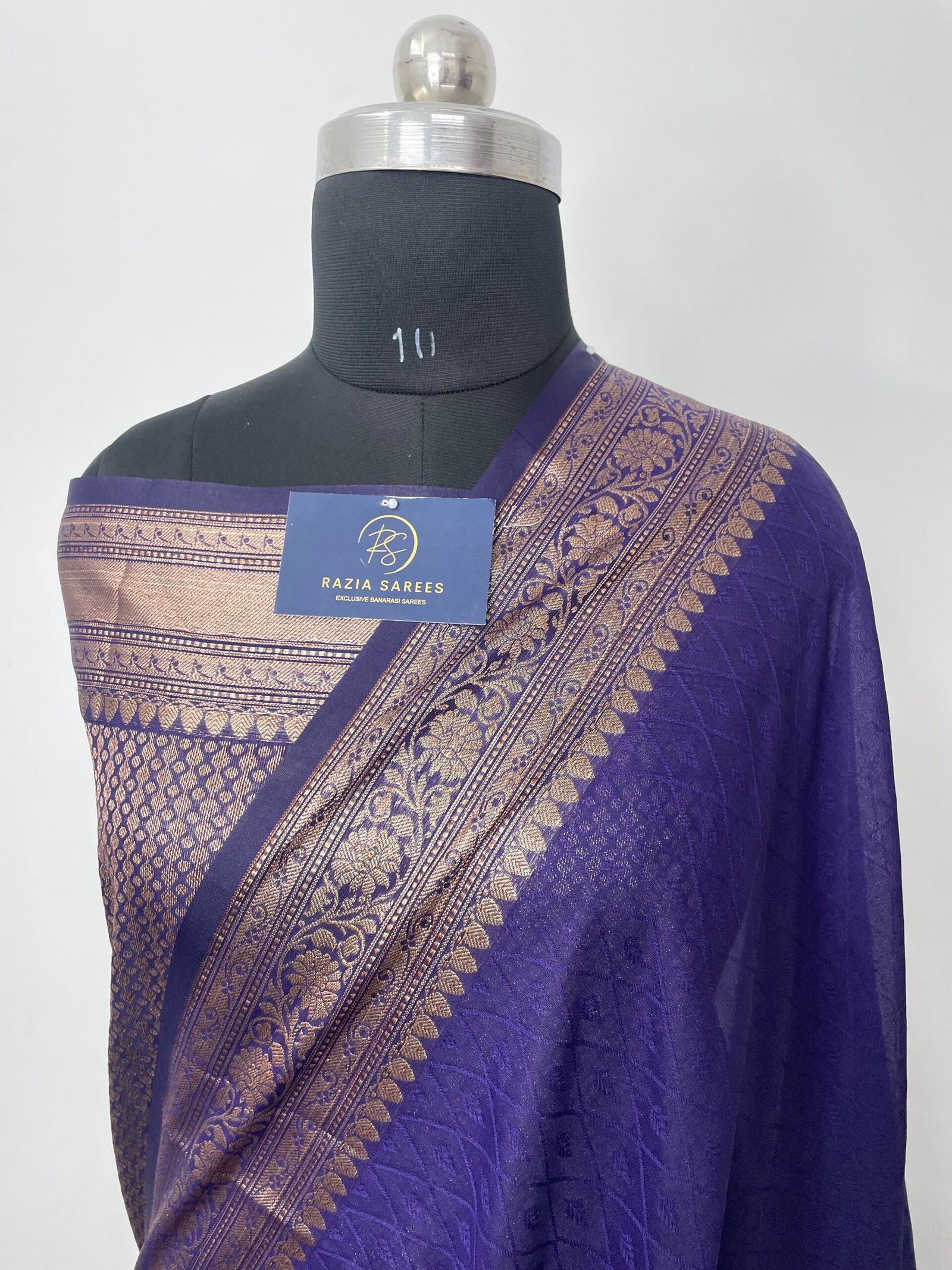 Navy Blue Semi Khaddi Georgette Silk Saree