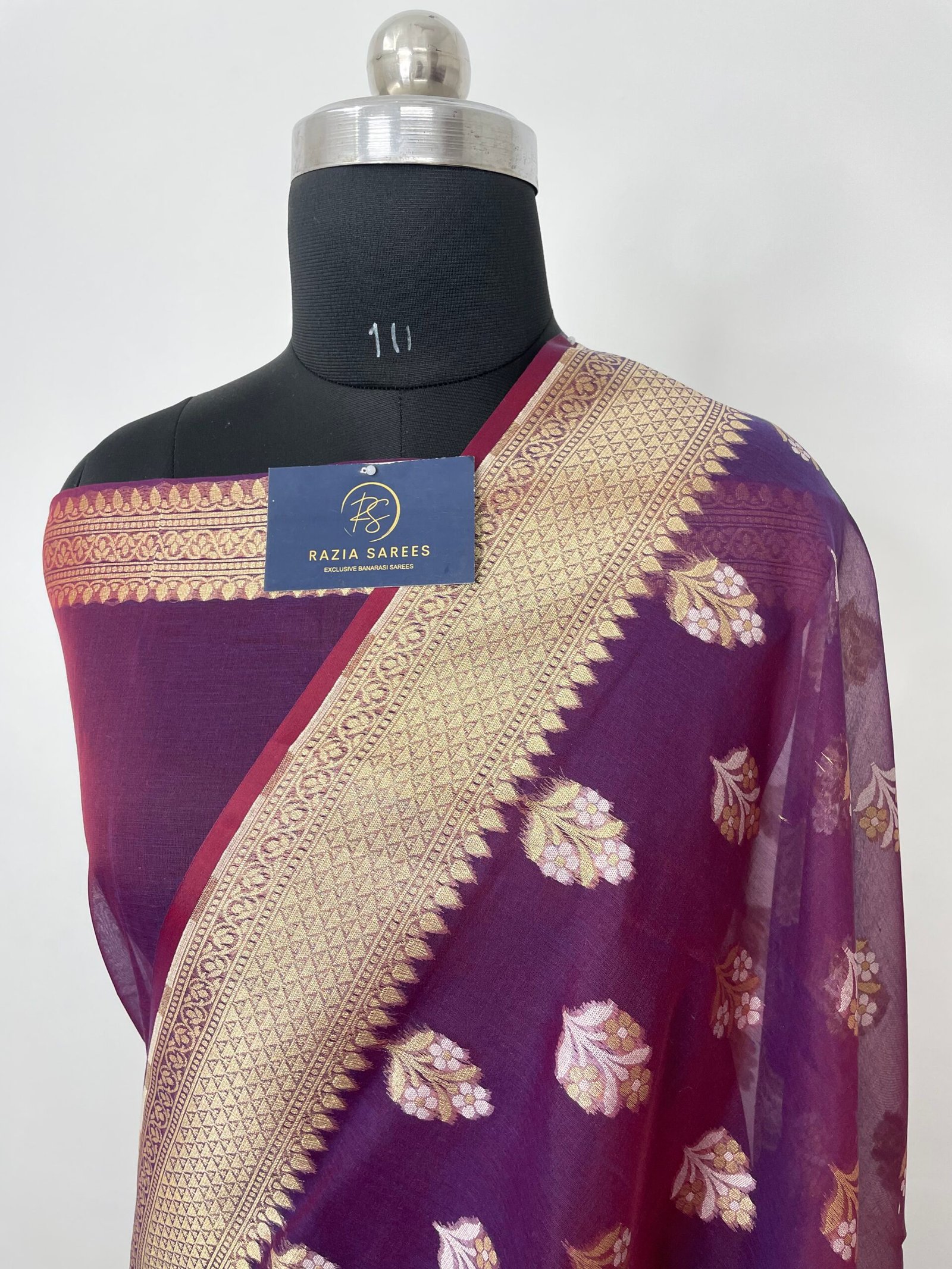 Dual Tone Purple Premium Jamdani Cotton Silk Saree