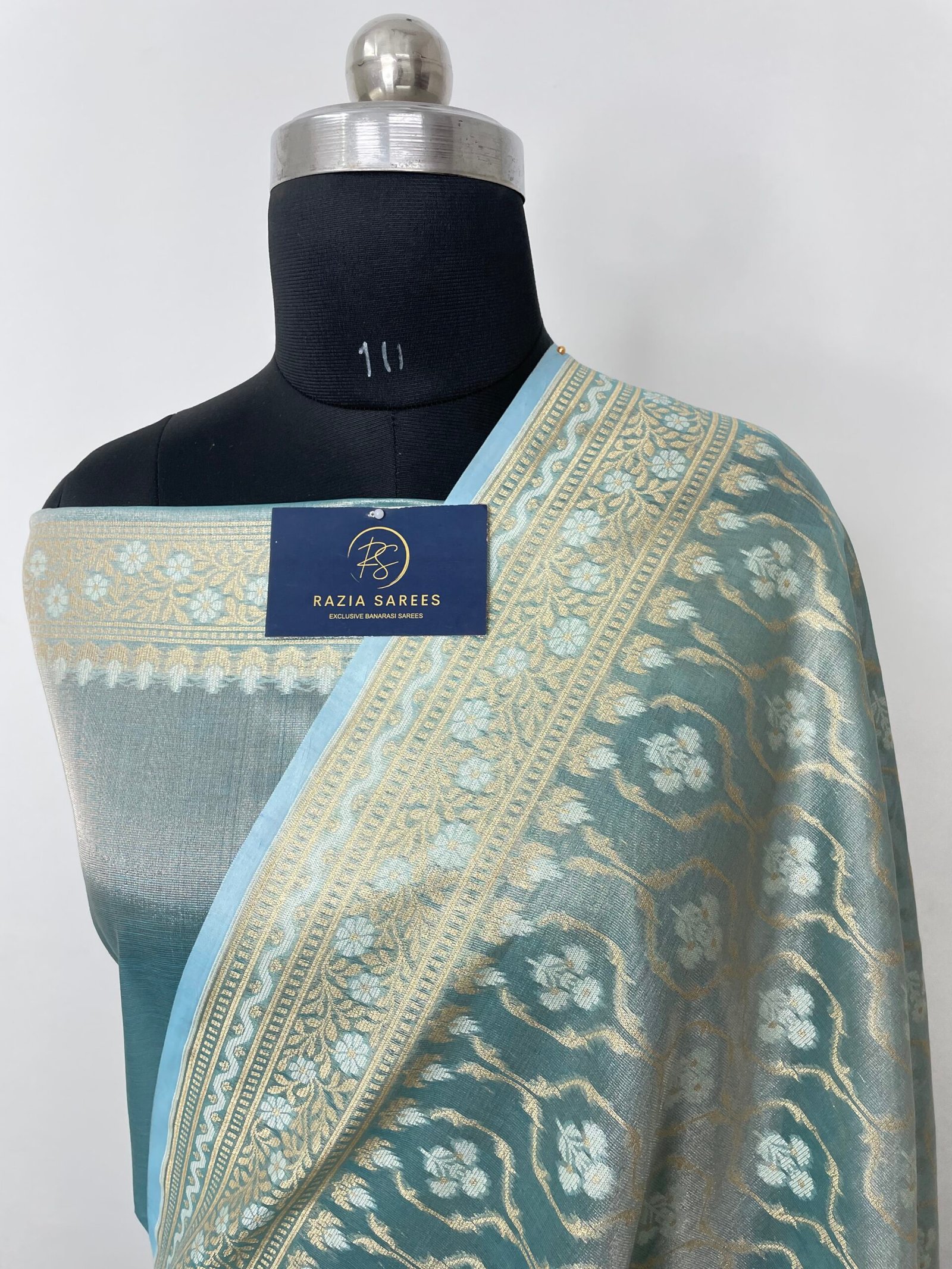 Ivory Firozy Premium Jamdani Tissue Silk Saree