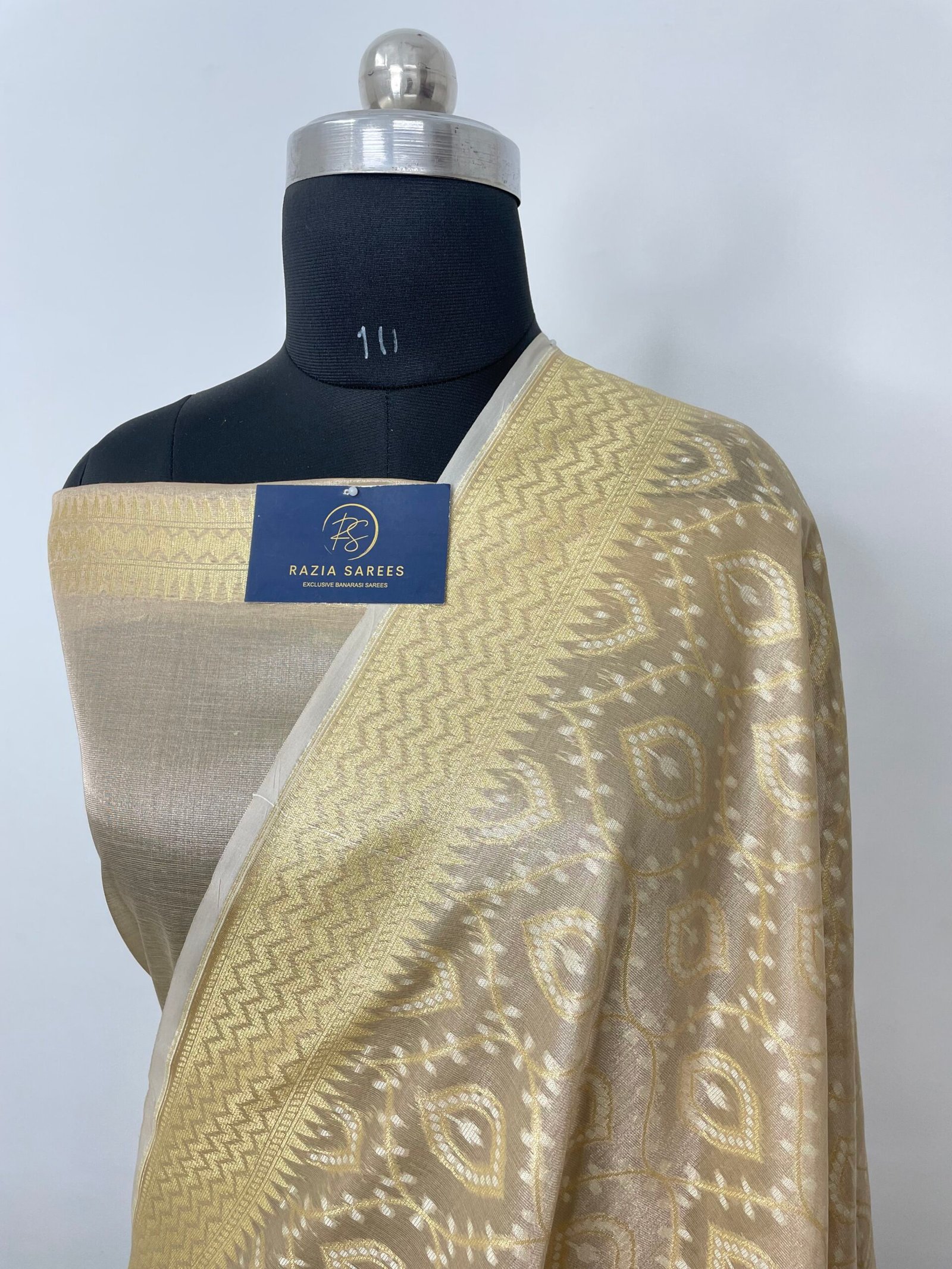 Golden Premium Jamdani Tissue Silk Saree