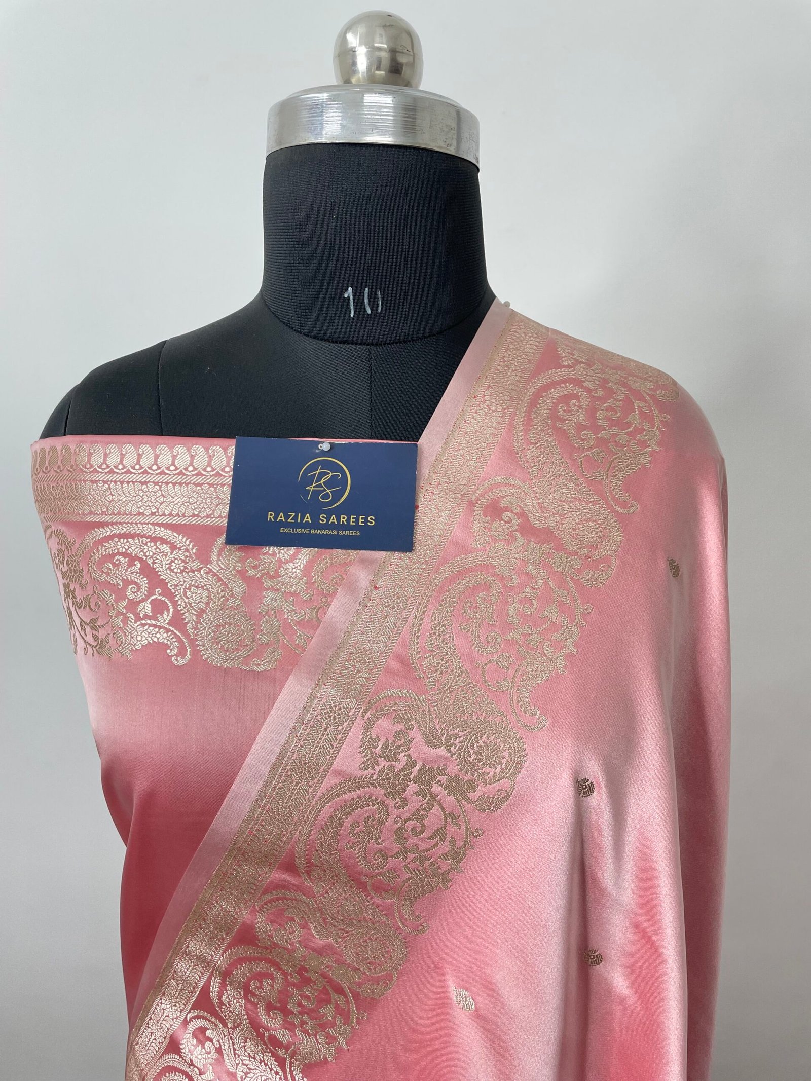 Baby Peach Mashru Katan Silk Saree