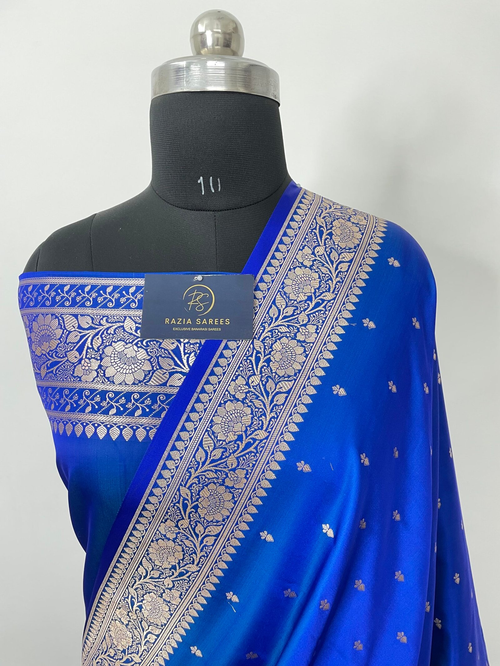 Royal Blue Mashru Katan Silk Saree